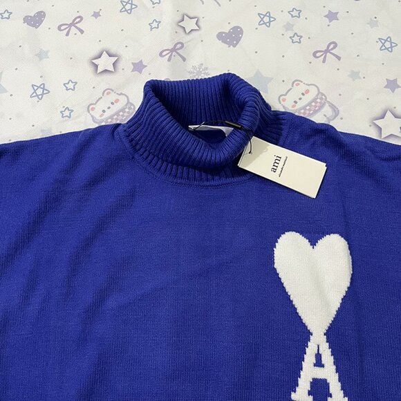 Ami Paris Ami De Cœur Collection Turtleneck Sweater - Picture 2 of 7